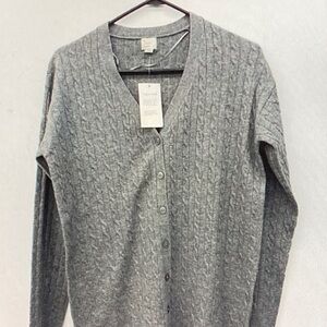 Gray Cable Knit Cardigan